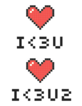 pixel heart tattoo