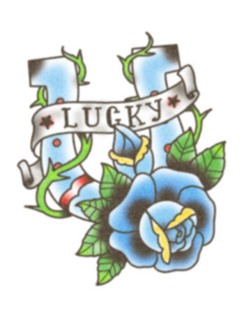 Lucky Horseshoe with Blue Rose