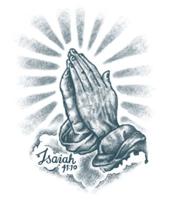 Isaiah 41:10 Praying Hands temporary tattoo – Tattooed Now !