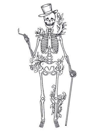 dandy skeleton temporary tattoo