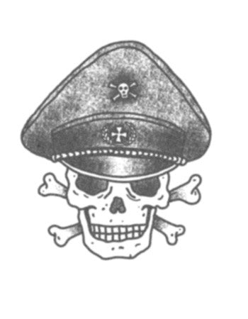 Dead soldier skull temporary tattoo
