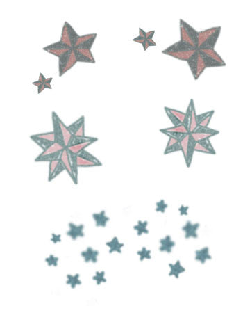 traditional stars temporary tattoo