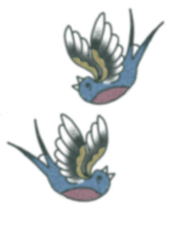 Vintage  Blue Swallows