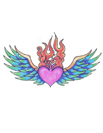 Winged Fiery Heart